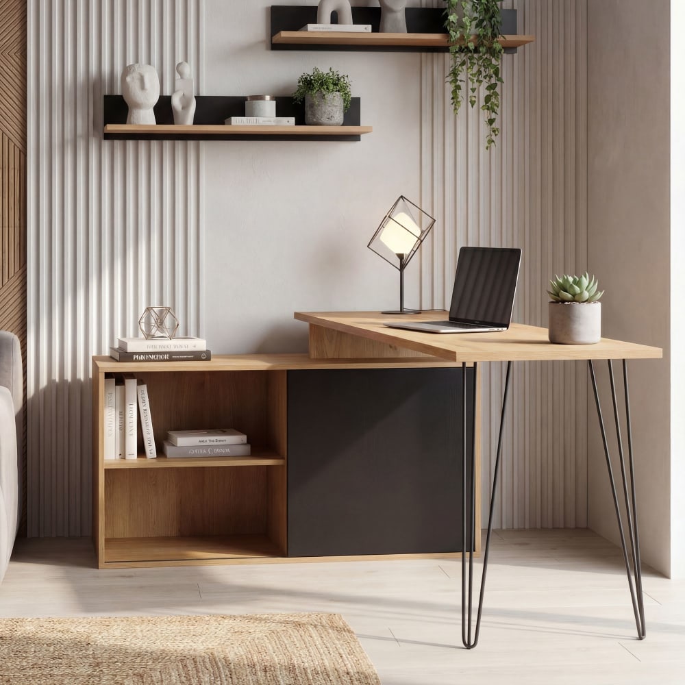 Schreibtisch mit Regal aus MDF, braun - Maisons Du Monde