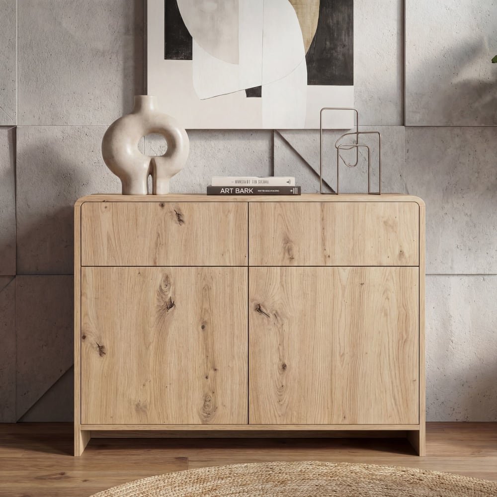 Sideboard mit Türen & Schubladen aus MDF, braun - Maisons Du