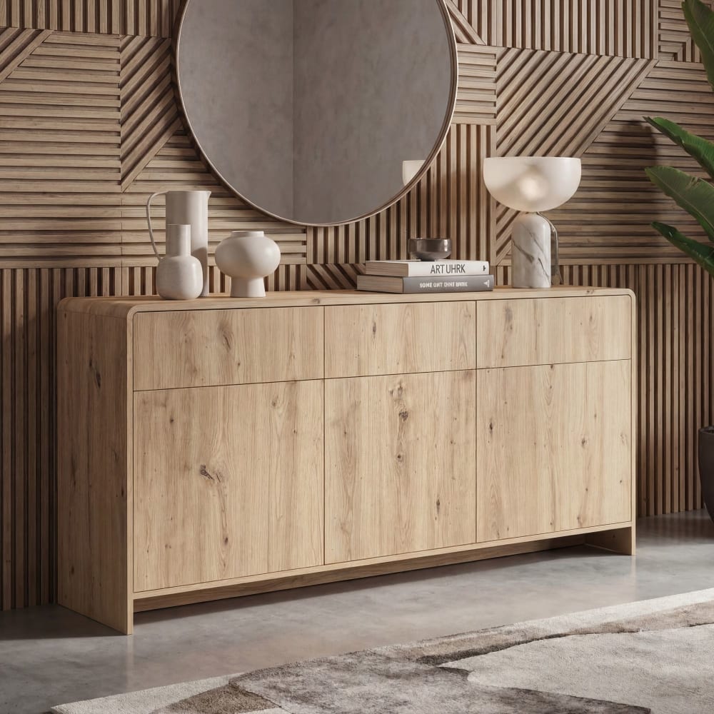 Sideboard mit Türen & Schubladen aus MDF, braun - Maisons Du