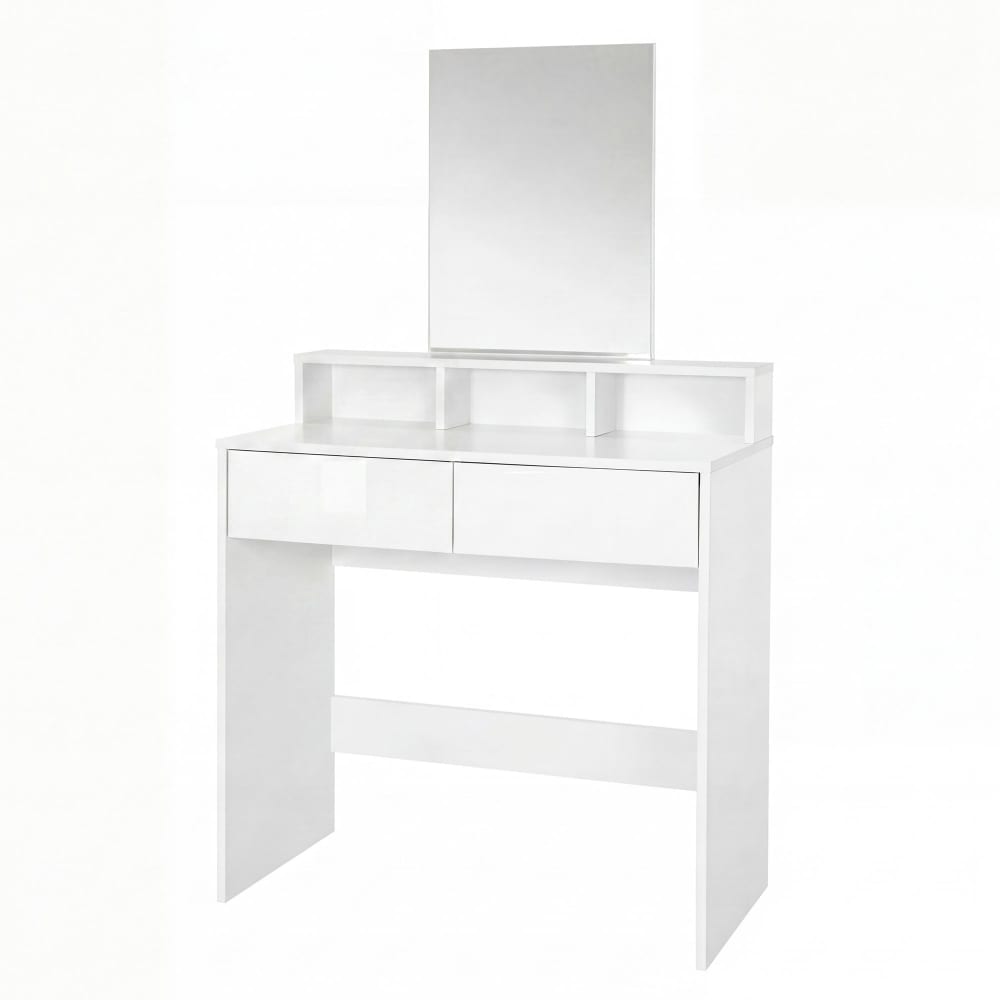 FineBuy Schminktisch mit Spiegel aus Spanplatte, weiß style modern - Spanplatte