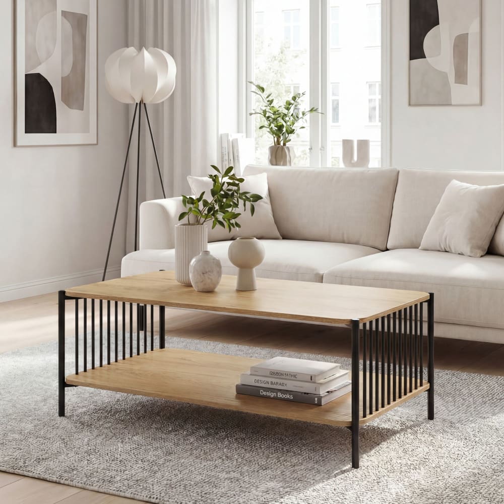 Couchtisch mit Stauraum aus MDF, braun - Maisons Du Monde