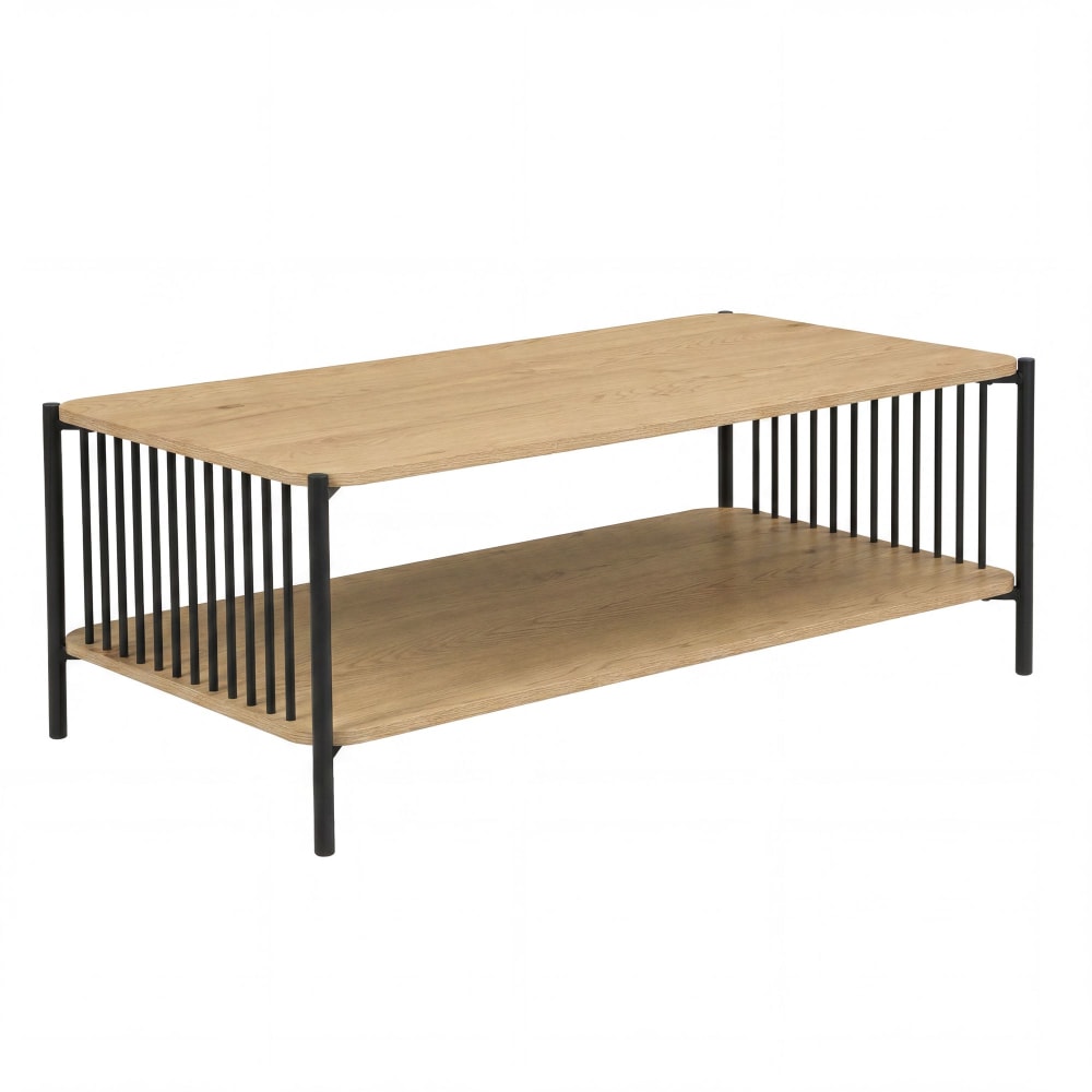 Table basse avec rangement en mdf, marron