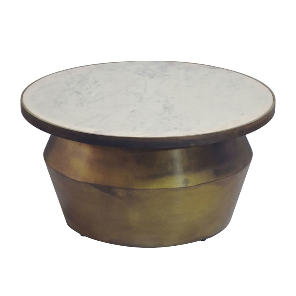 FineBuy Couchtisch aus Marmor & Metall, weiß style modern - Marmor