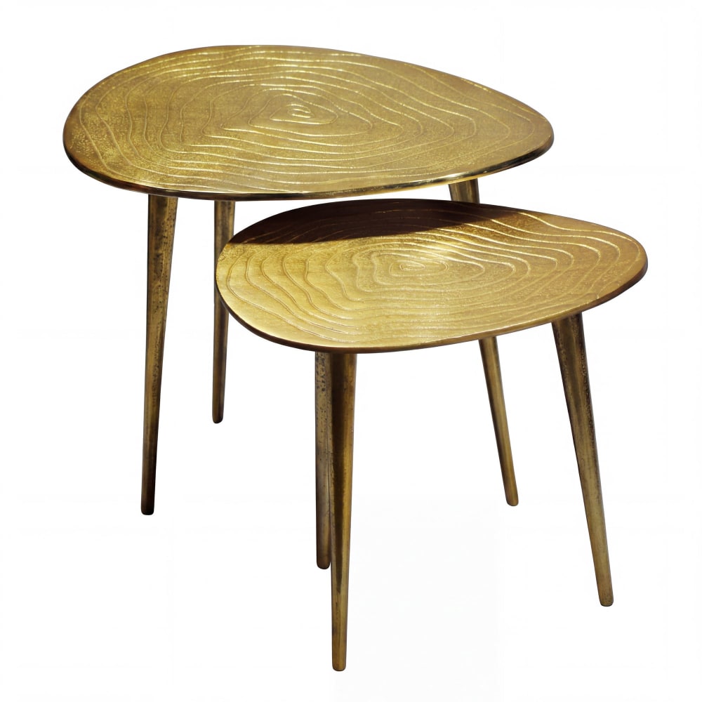 Table gigogne en aluminium, doré