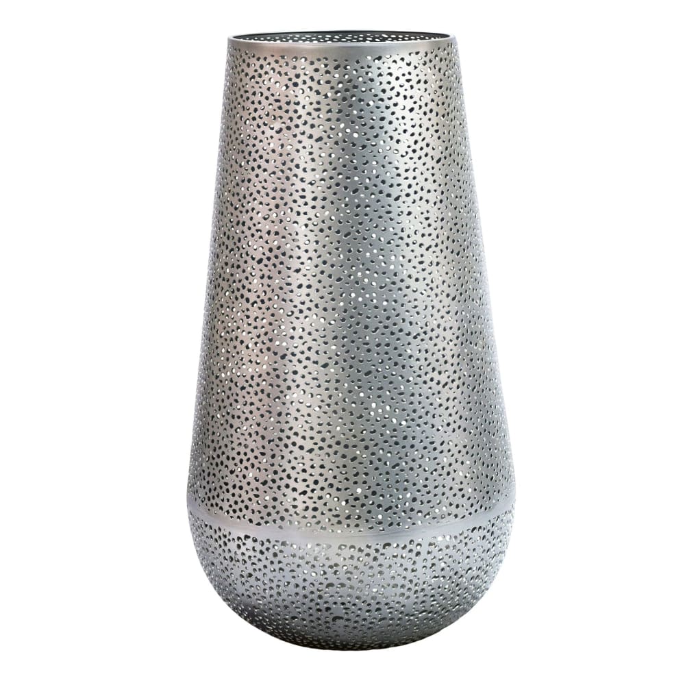 FineBuy Dekovase aus Metall, silber style modern - Metall