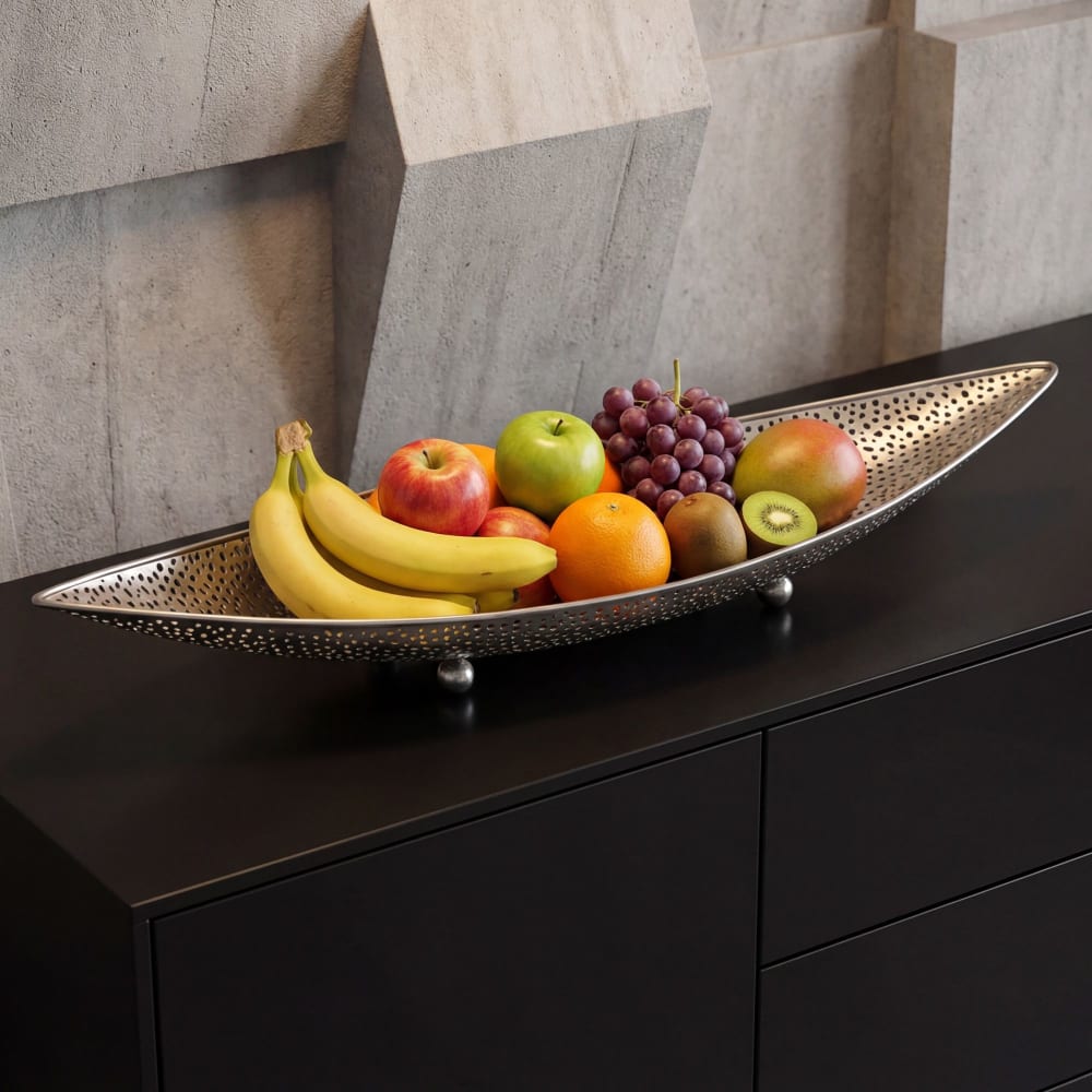 Obstschale aus Eisen, silber - Maisons Du Monde