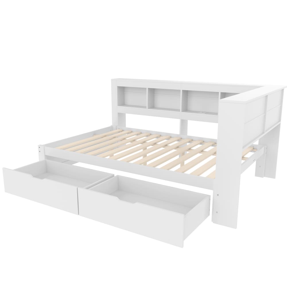 Hauss Spole Tagesbett aus Kiefer und mitteldichten Faserplatten weiß 140x200 cm Spanplatte Baby