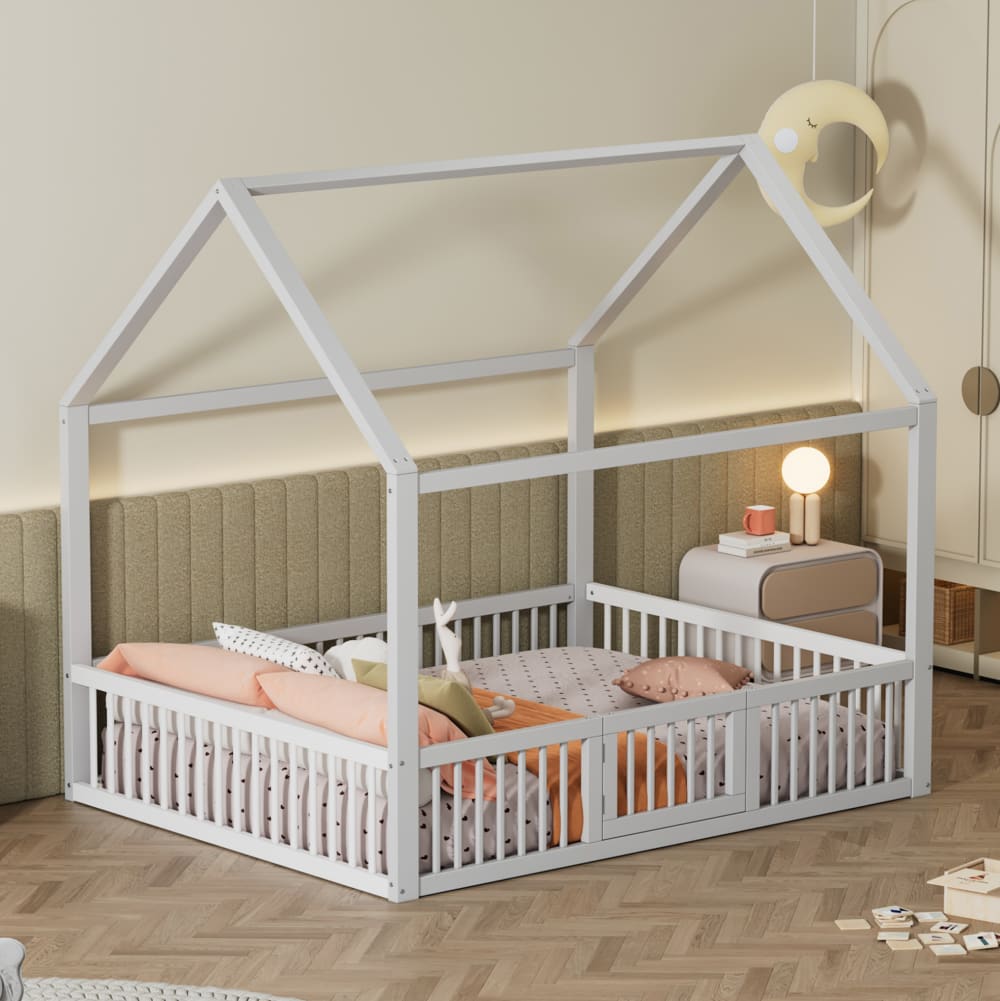 Kinderbett Hausbett aus Kiefer weiß 140x200 cm - Maisons Du Monde