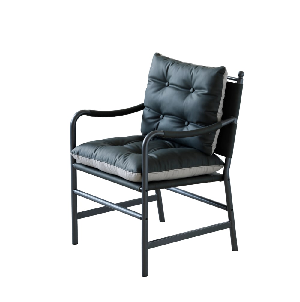 Fauteuil en polyuréthane noir avec accoudoirs