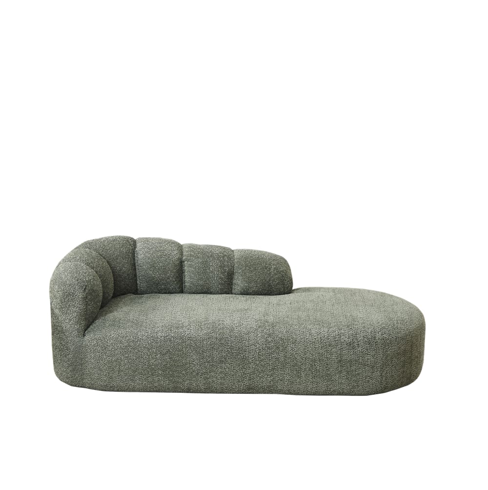 Hauss Spole Relaxliege aus Chenille grün mit Wellenlehne 204x87x66 cm - Stoff