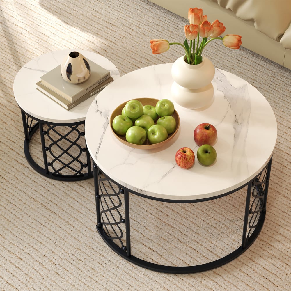 2er-Set Couchtische mit Marmoroptik - Maisons Du Monde