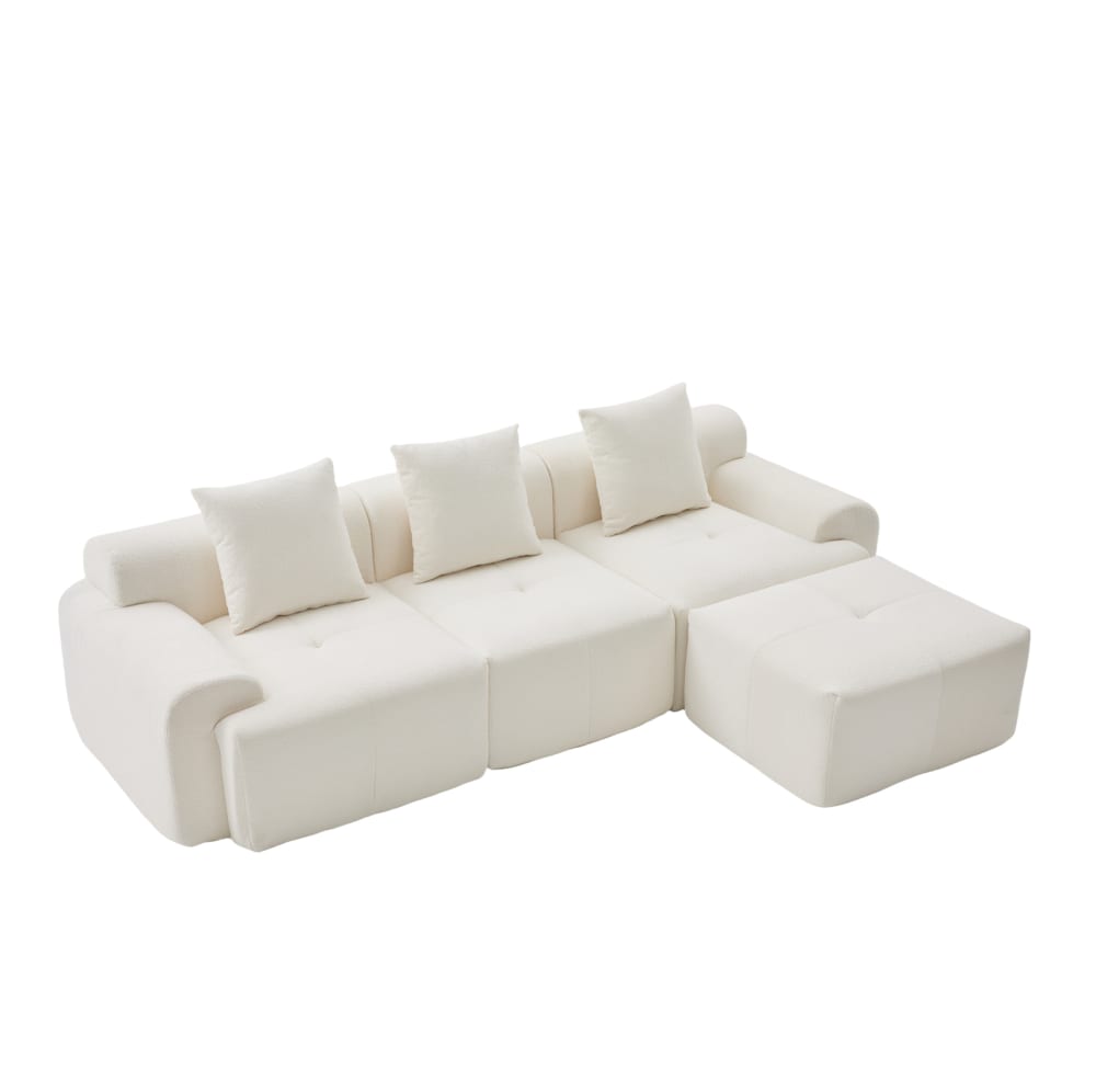 Hauss Spole Modulares Sofa aus Cordstoff beige 268x102x78 cm - Pes - Polyester