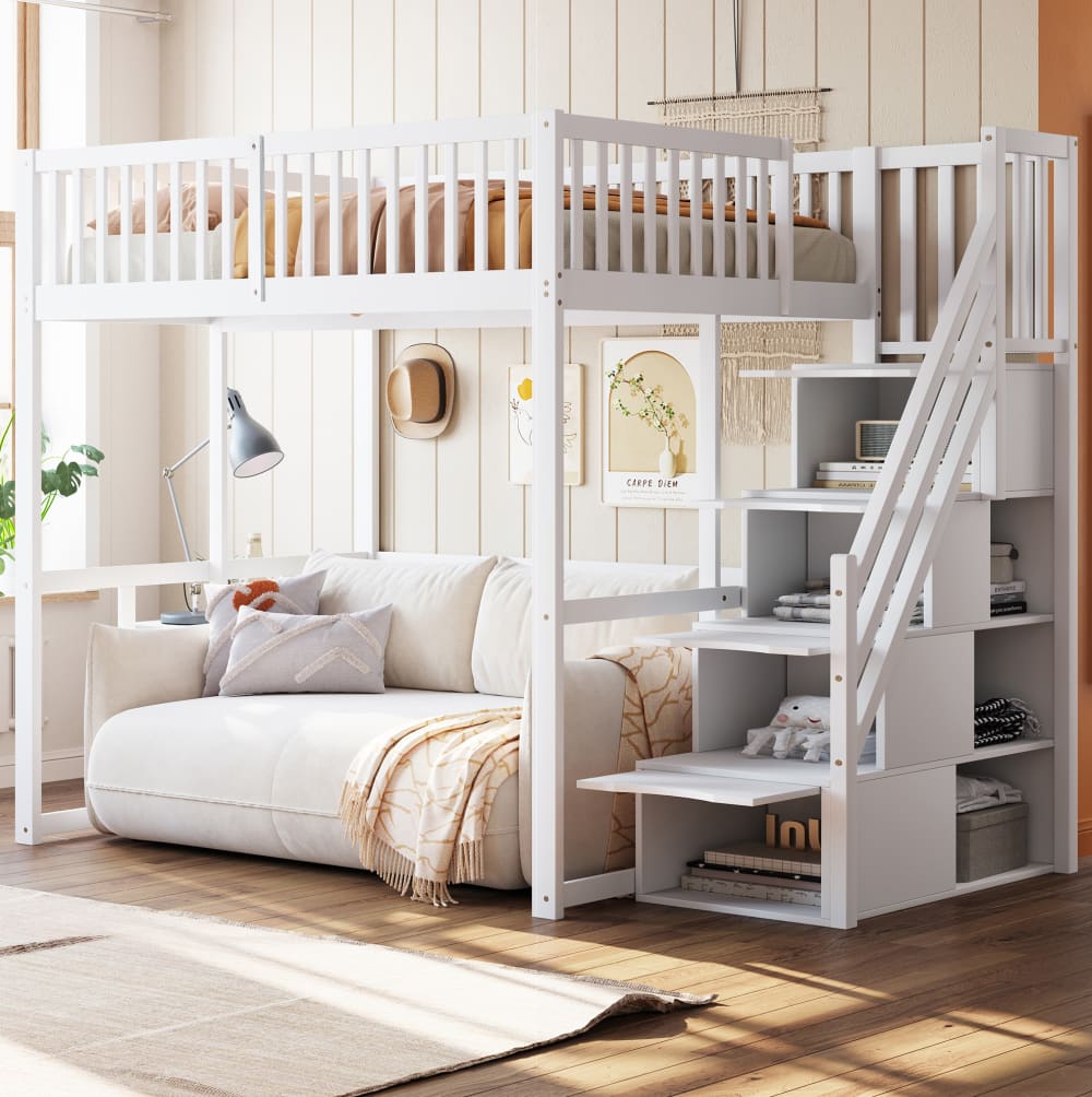Hochbett Kiefer weiß 140x200 cm - Maisons Du Monde
