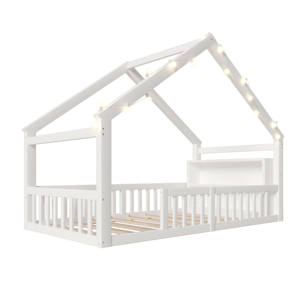 Lit enfant en pin blanc avec rangement 90x190 cm