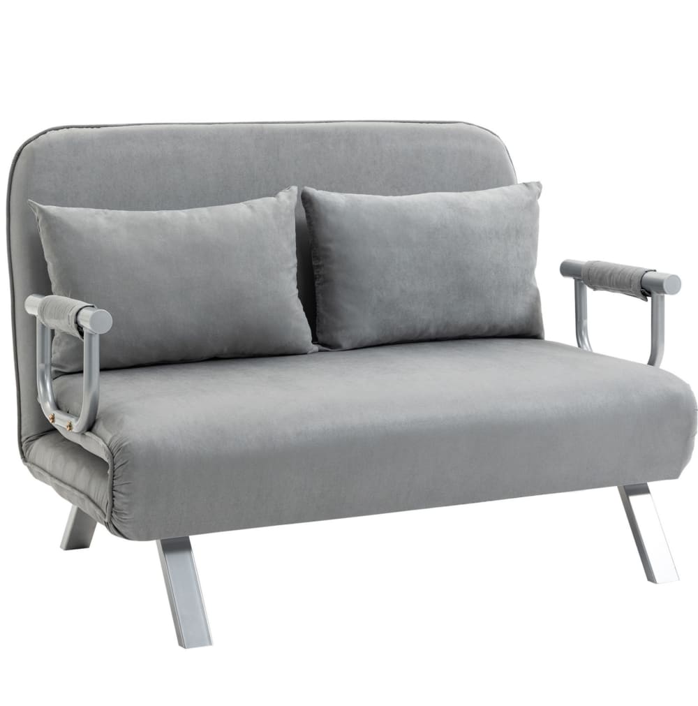 Canapé-lit polyester gris clair 111x80x78 cm