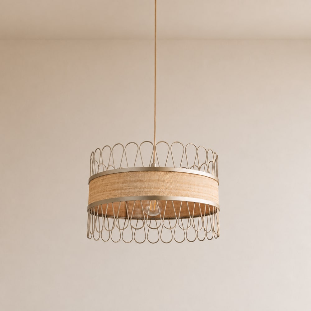 Rattan-Hängeleuchte Ø40 cm - Maisons Du Monde