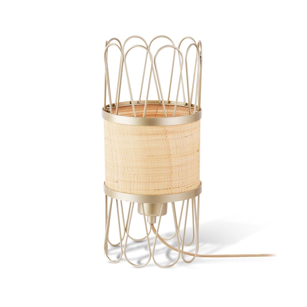 Lampe à poser en rotin