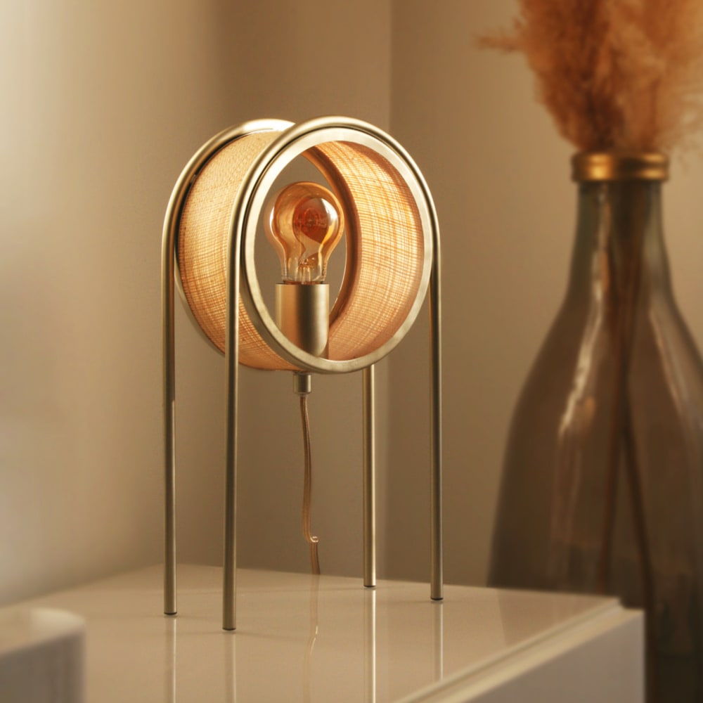 Lampe à poser en fibre naturelle — vue 3