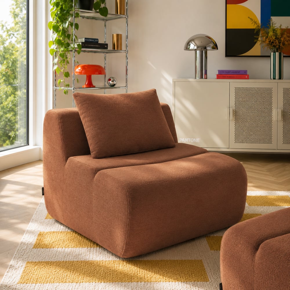 Chauffeuse 1 place tissu terracotta