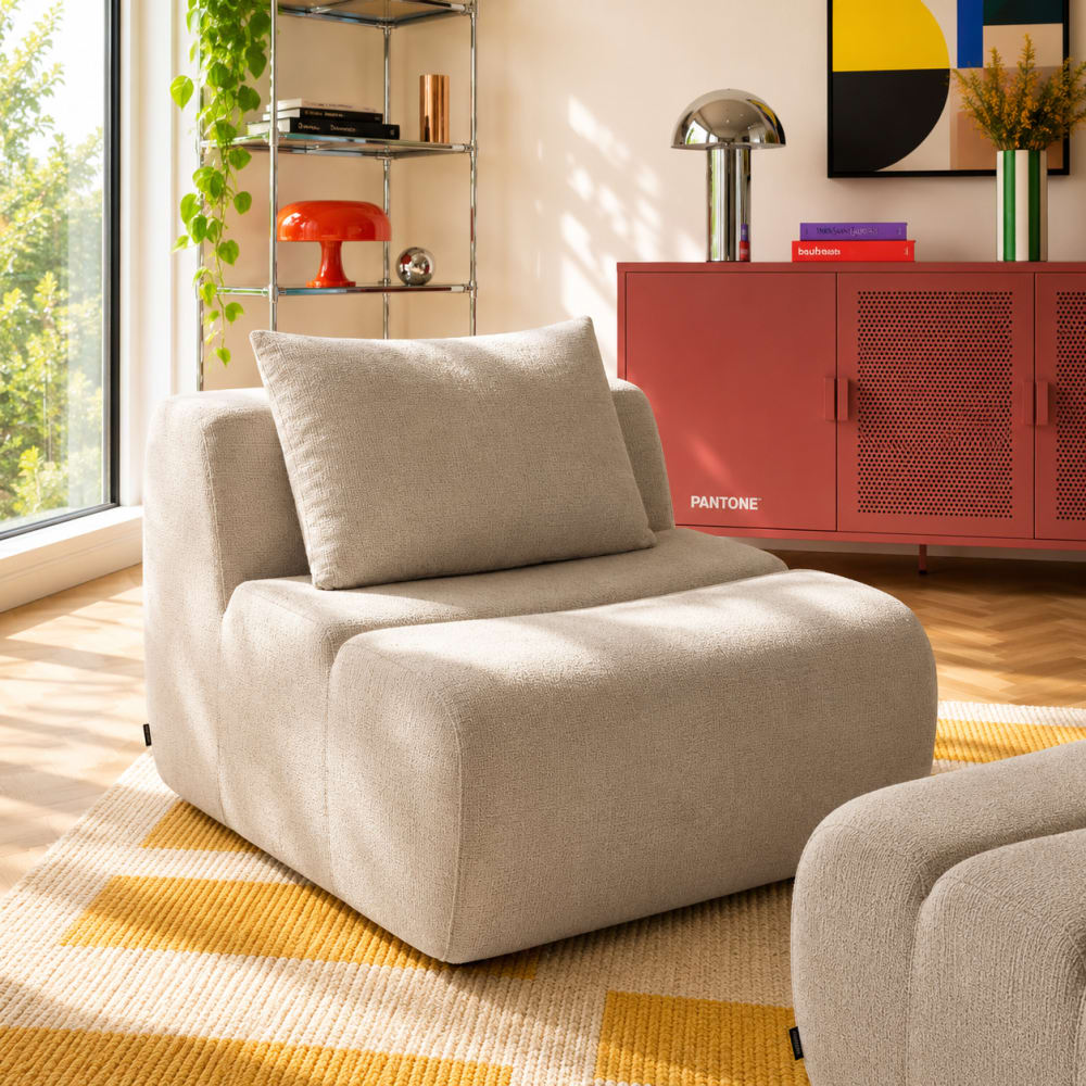 Chauffeuse 1 place tissu taupe