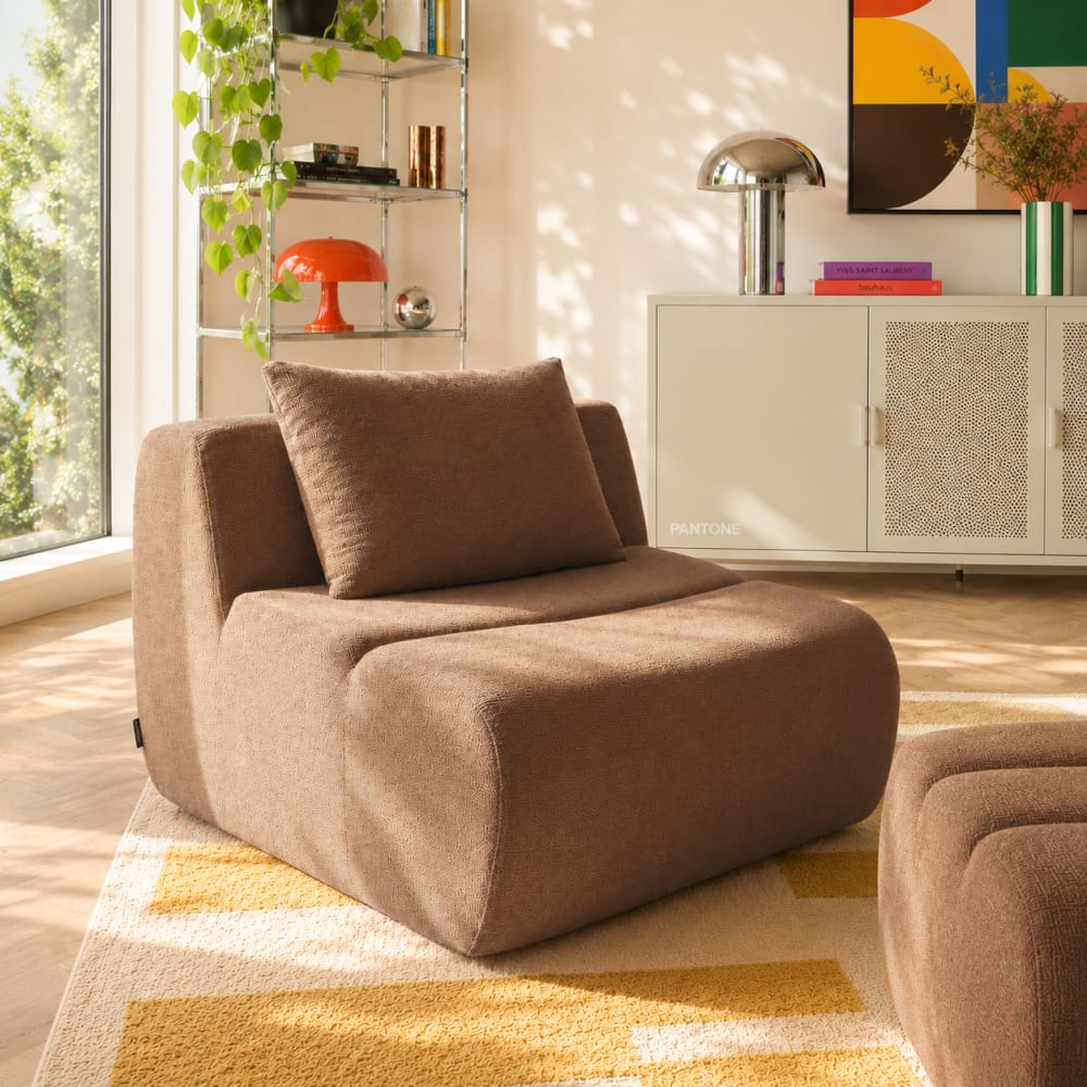 Chauffeuse 1 place tissu marron