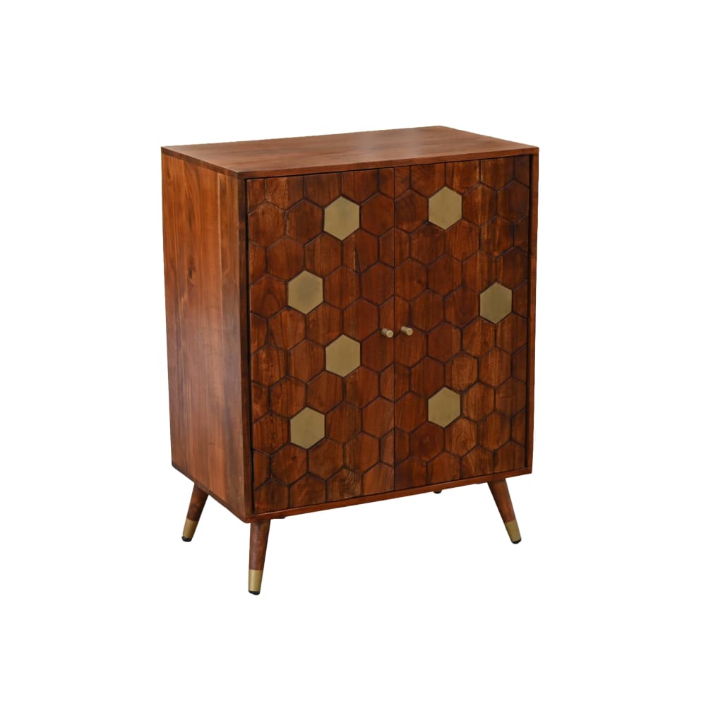 FineBuy Hausbar aus Akazie Massivholz, braun style modern - -
