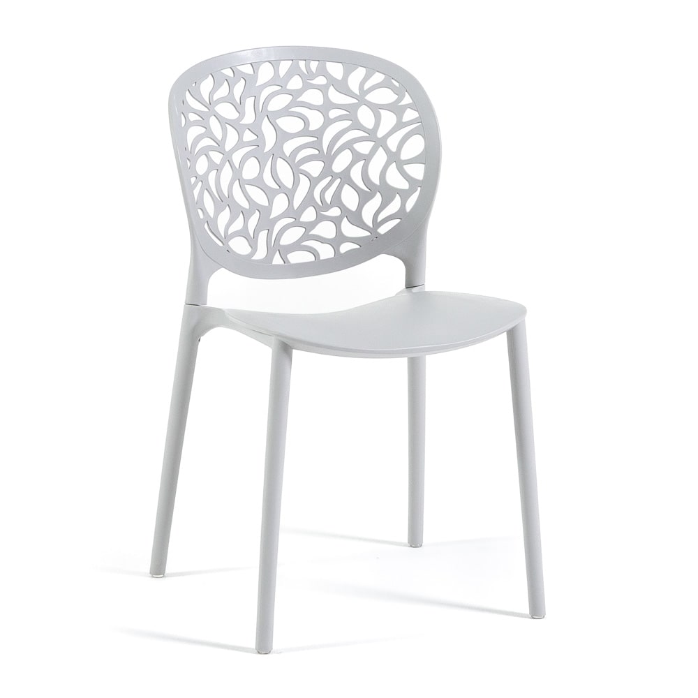 Lot de 6 chaises de jardin empilables en polypropylène gris