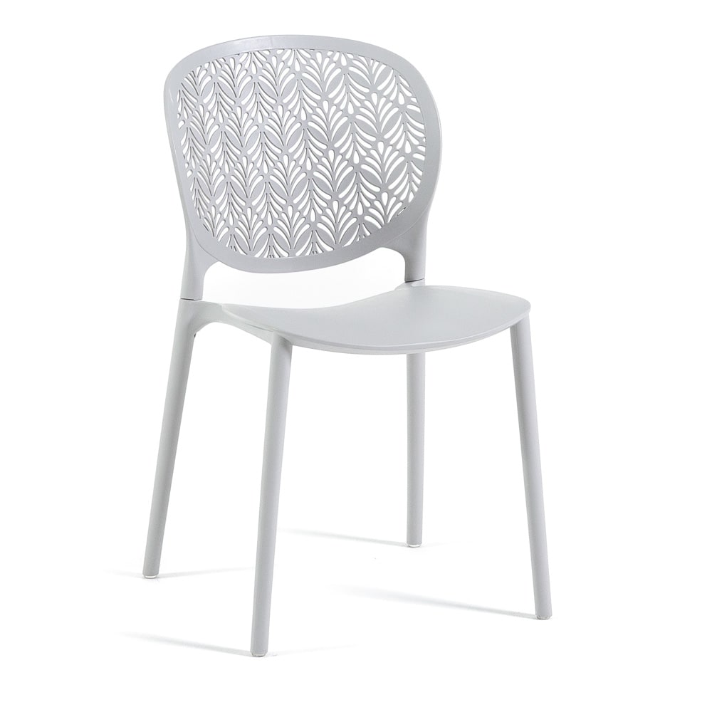 Lot de 6 chaises de jardin empilables en polypropylène gris