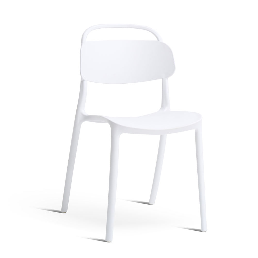 Lot de 4 chaises de jardin empilables en polypropylène blanc