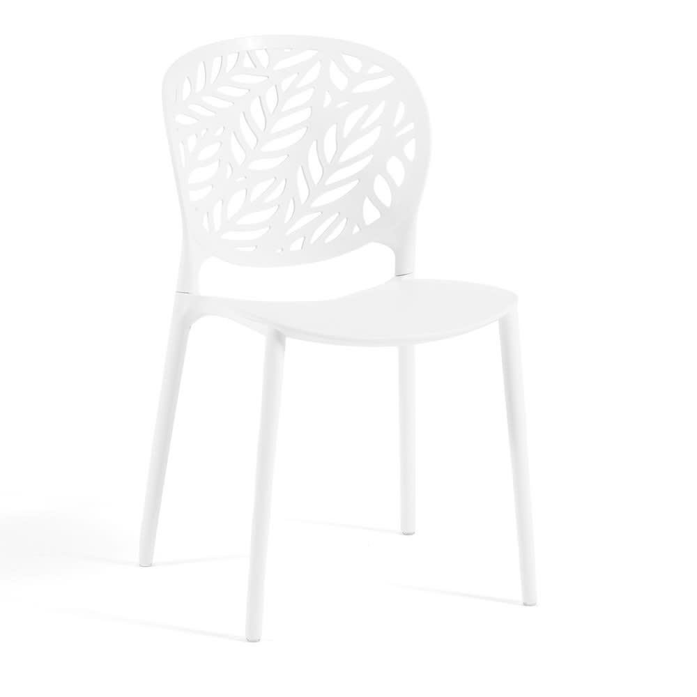Lot de 6 chaises de jardin empilables en polypropylène blanches