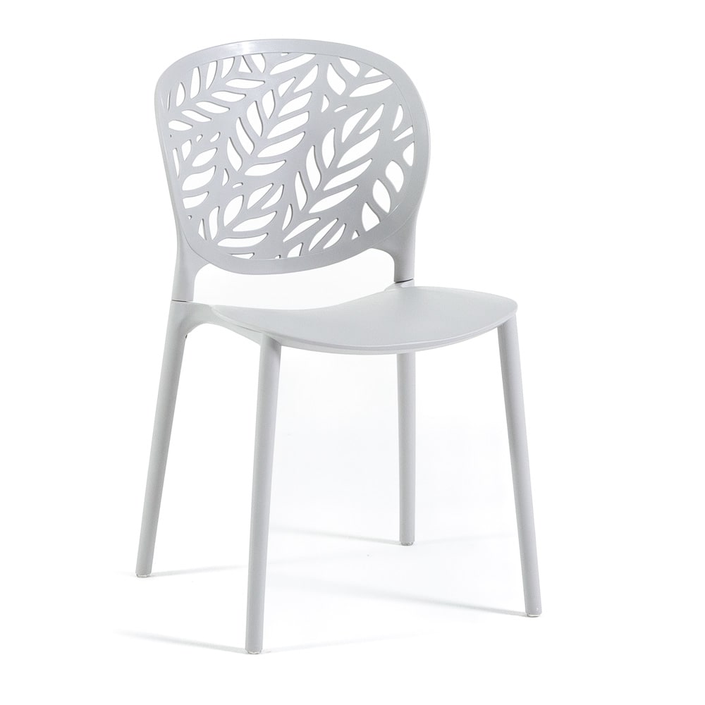 Lot de 6 chaises de jardin empilables en polypropylène gris