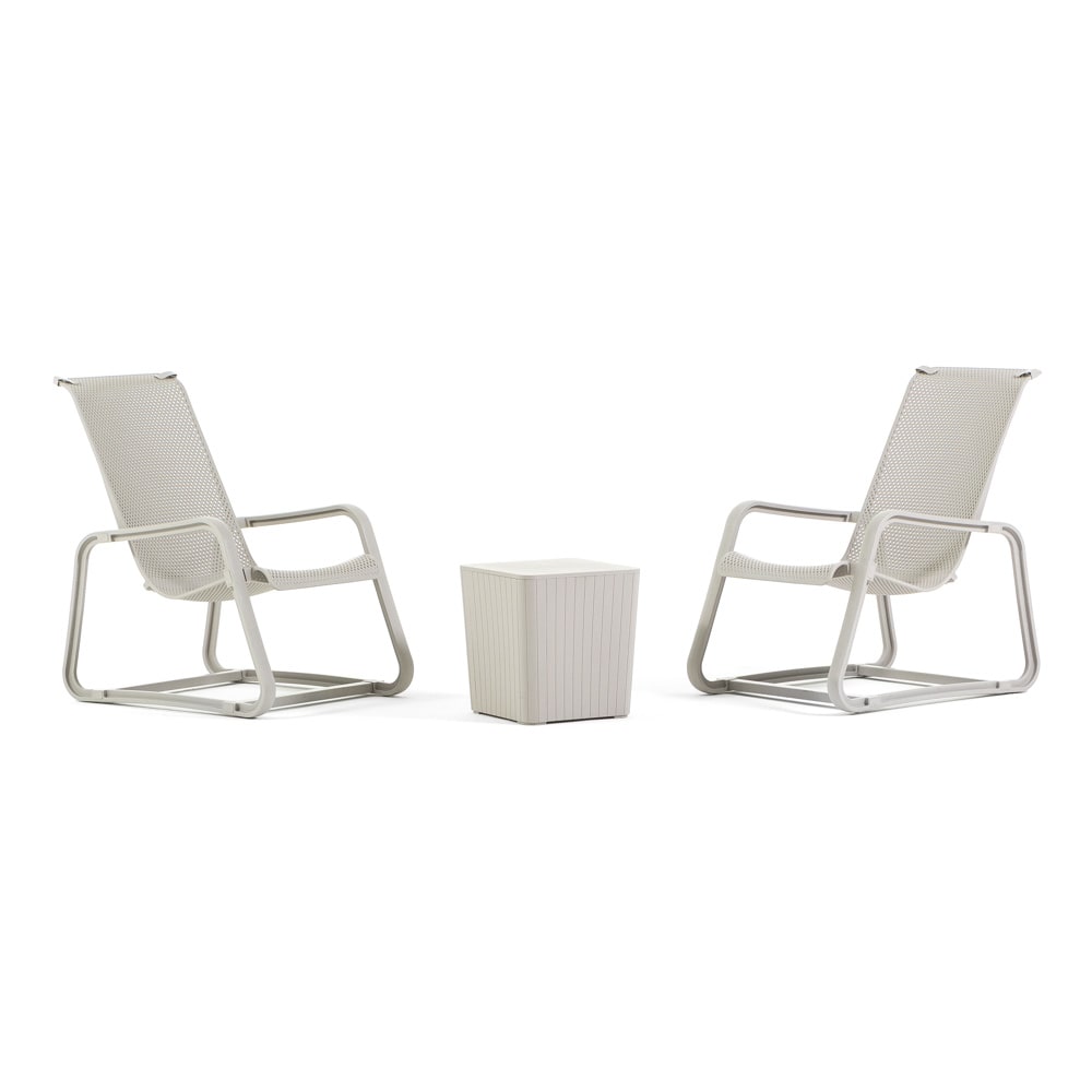 Set de 2 fauteuils d’extérieur avec table de rangement