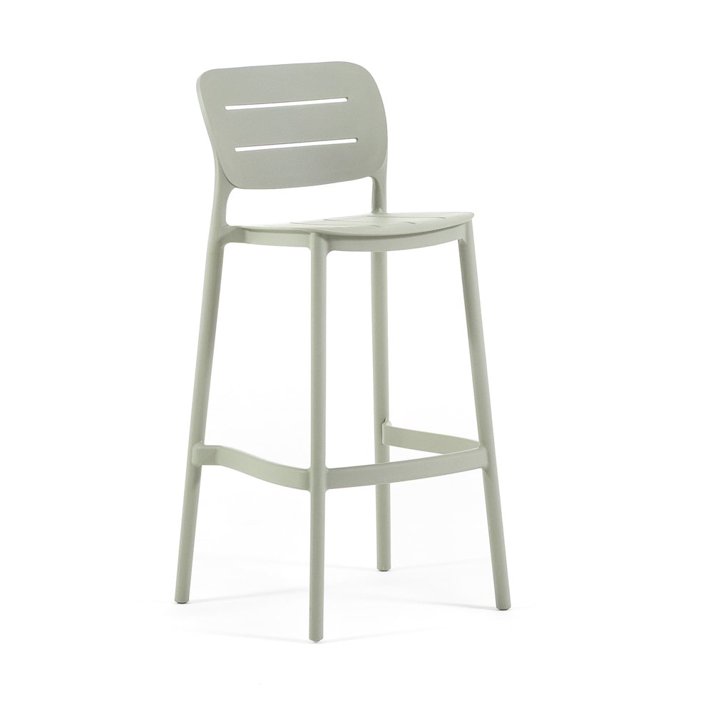 Set de 2 tabourets hauts d’extérieur en polypropylène vert