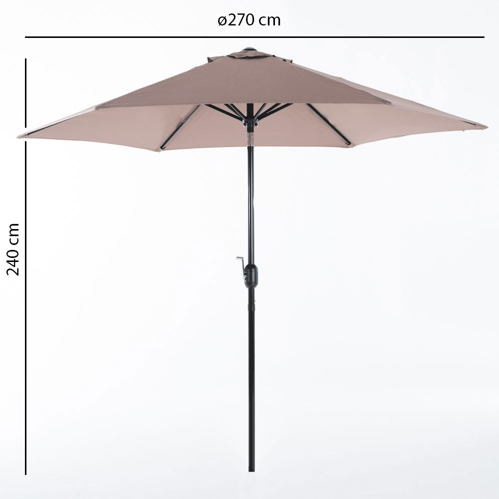 Sonnenschirm 270 cm mit Mittelmast Taupefarbener - Maisons Du