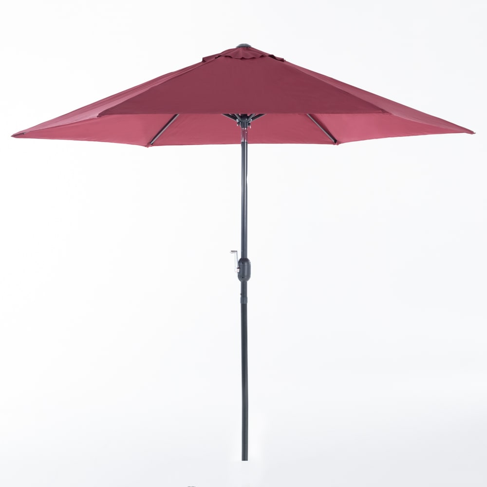 Parasol 270 cm avec mât central bordeaux