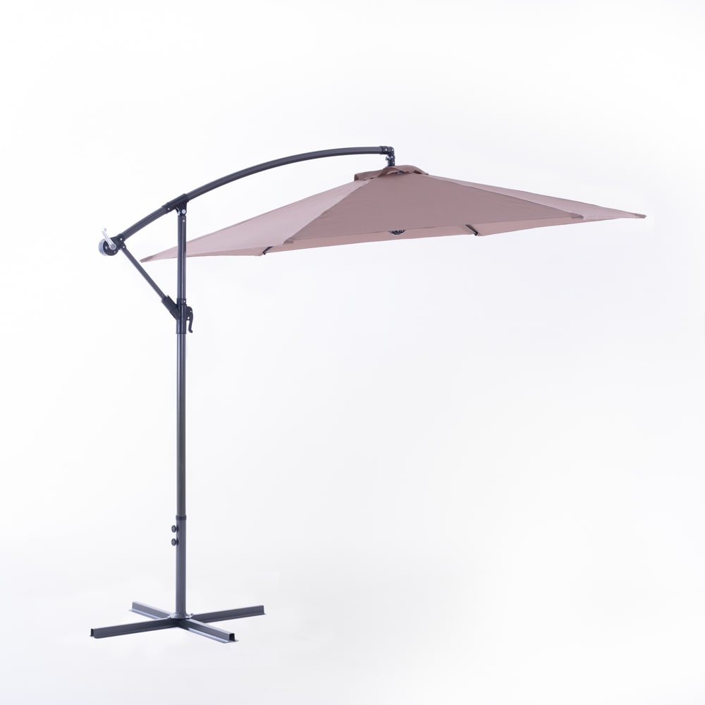 Parasol hexagonal déporté 290 cm taupe