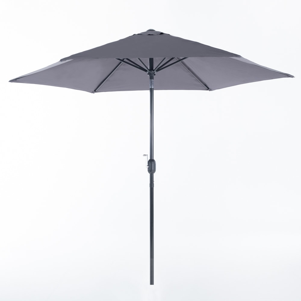 Parasol 270 cm avec mât central gris