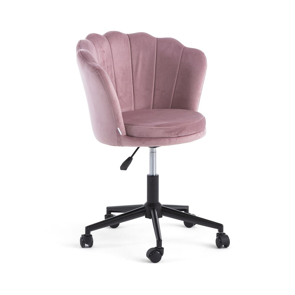 Siediti Fuori e Dentro Höhenverstellbarer Schreibtischstuhl aus rosa Samt mit Rollen style modern - Metall