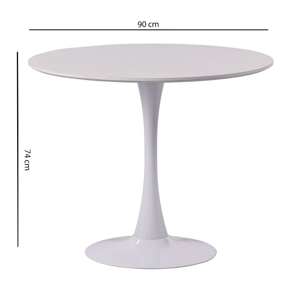 Innen-Tulip-Tisch MDF-Platte ⌀90cm weiß - Maisons Du Monde