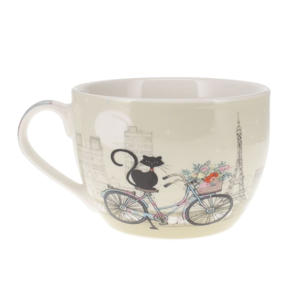 Bol en porcelaine chat à vélo paris 500 ml Bol en porcelaine chat à vélo paris 500 ml