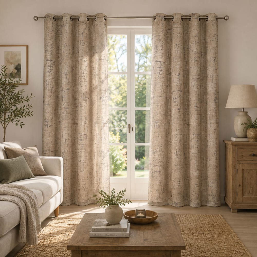 Rideau Bliss Velours beige 140 x 260 cm