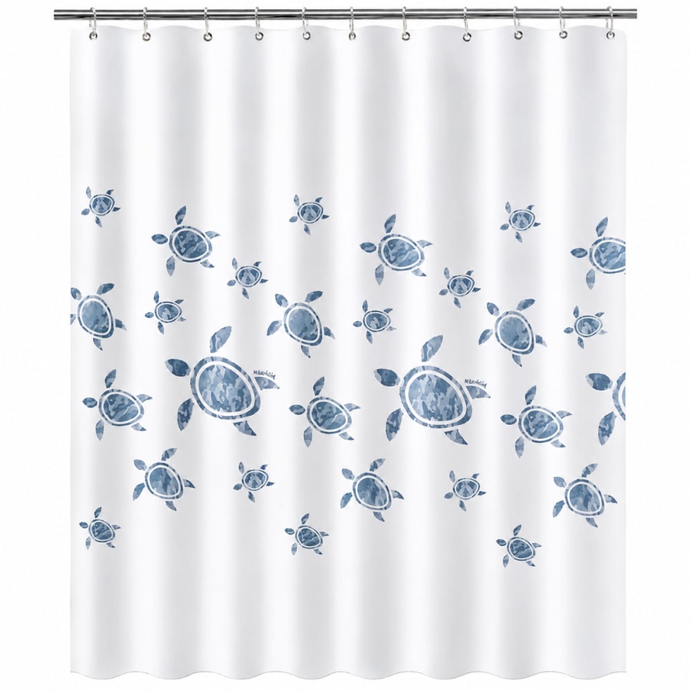 Rideau de douche tortues bleu 180 x 200 cm