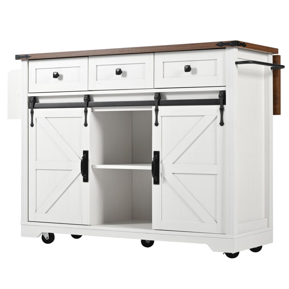 REDOM Kücheninsel aus mdf mit Schiebetüren 140x45x94 cm, Beige Beige Spanplatte