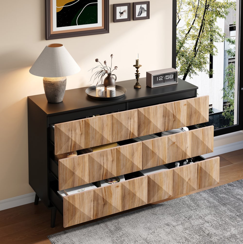 Sideboard aus mdf und Spanplatte mit 120x40x85 cm, Schwarz -