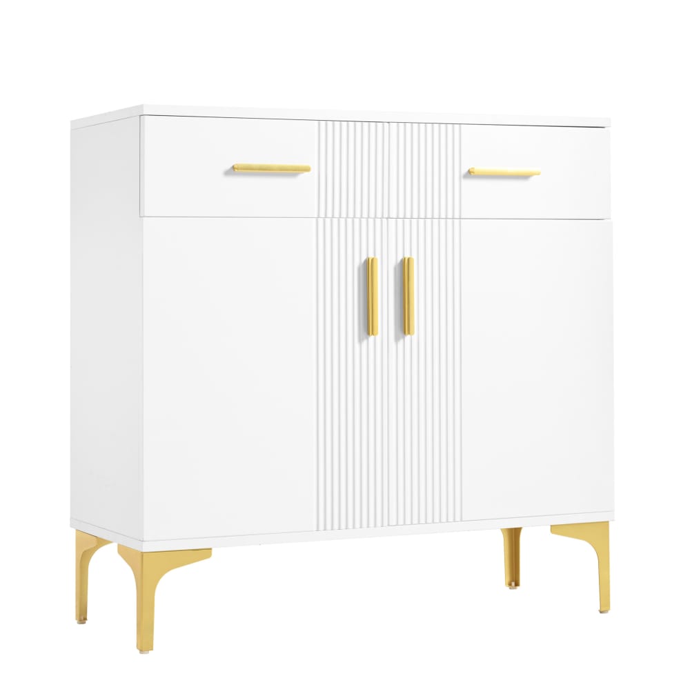 REDOM Sideboard-Kommode aus Spanplatte mit Kippsicherung 80x35x79,5 cm, Weiß Weiß Spanplatte