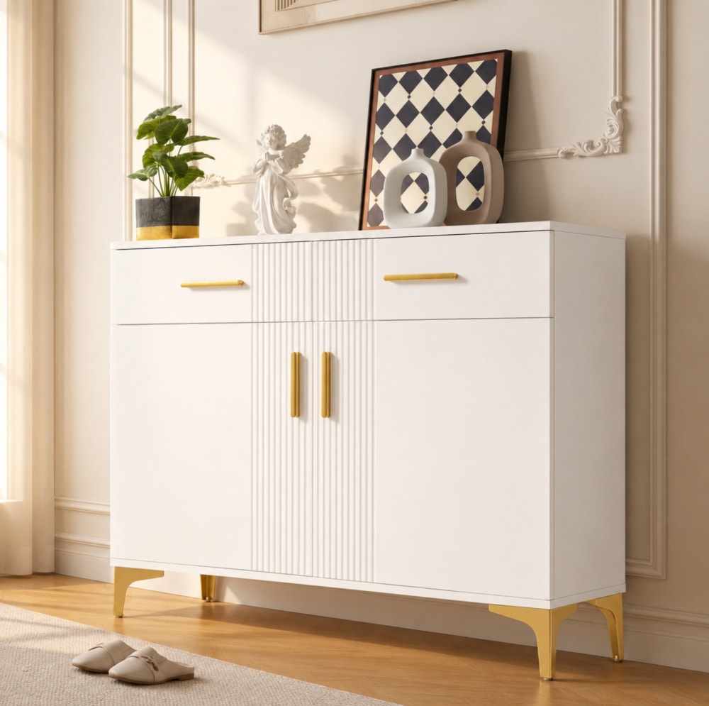 Sideboard-Kommode aus Spanplatte mit Kippsicherung 80x35x79,5 cm,
