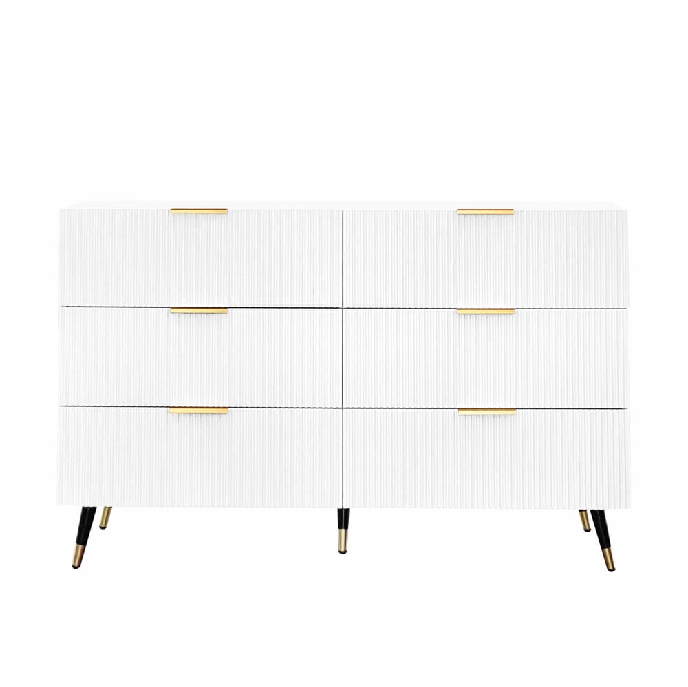 REDOM Sideboard aus Spanplatte mit Schubladen 120x77x40 cm, Weiß Weiß Spanplatte