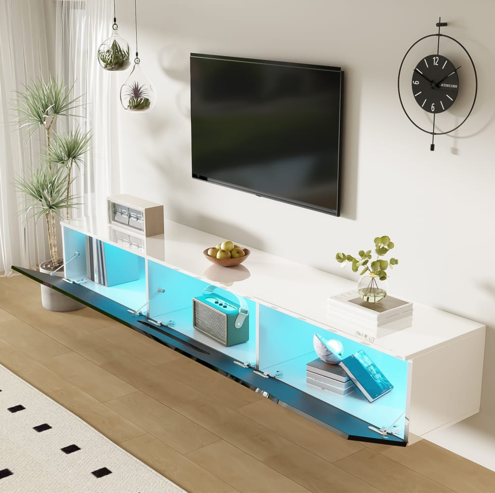 TV-Schrank aus mdf und Spanplatte mit LED 180x35x30 cm,