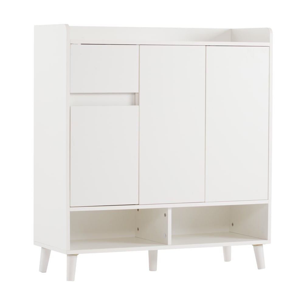 REDOM Schuhschrank aus Spanplatte mit Stauraum 99x90x35 cm, Weiß Weiß Spanplatte