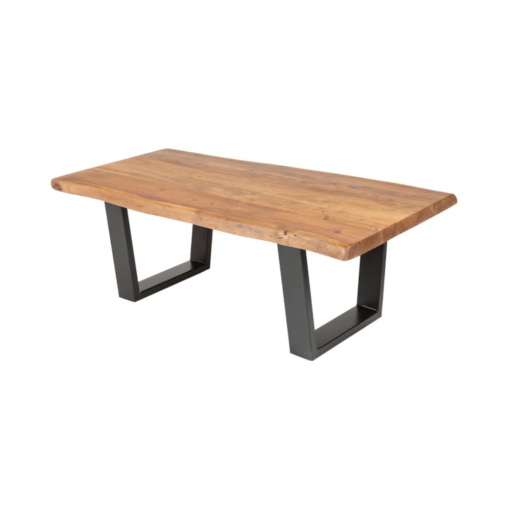 Table rectangulaire en bois d'acacia et pieds en fer noir 110x40x64cm Table rectangulaire en bois d'acacia et pieds en fer noir 110x40x64cm